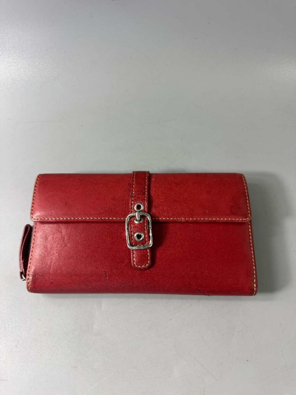 Authentic Vintage Coach Red Leather Long Wallet